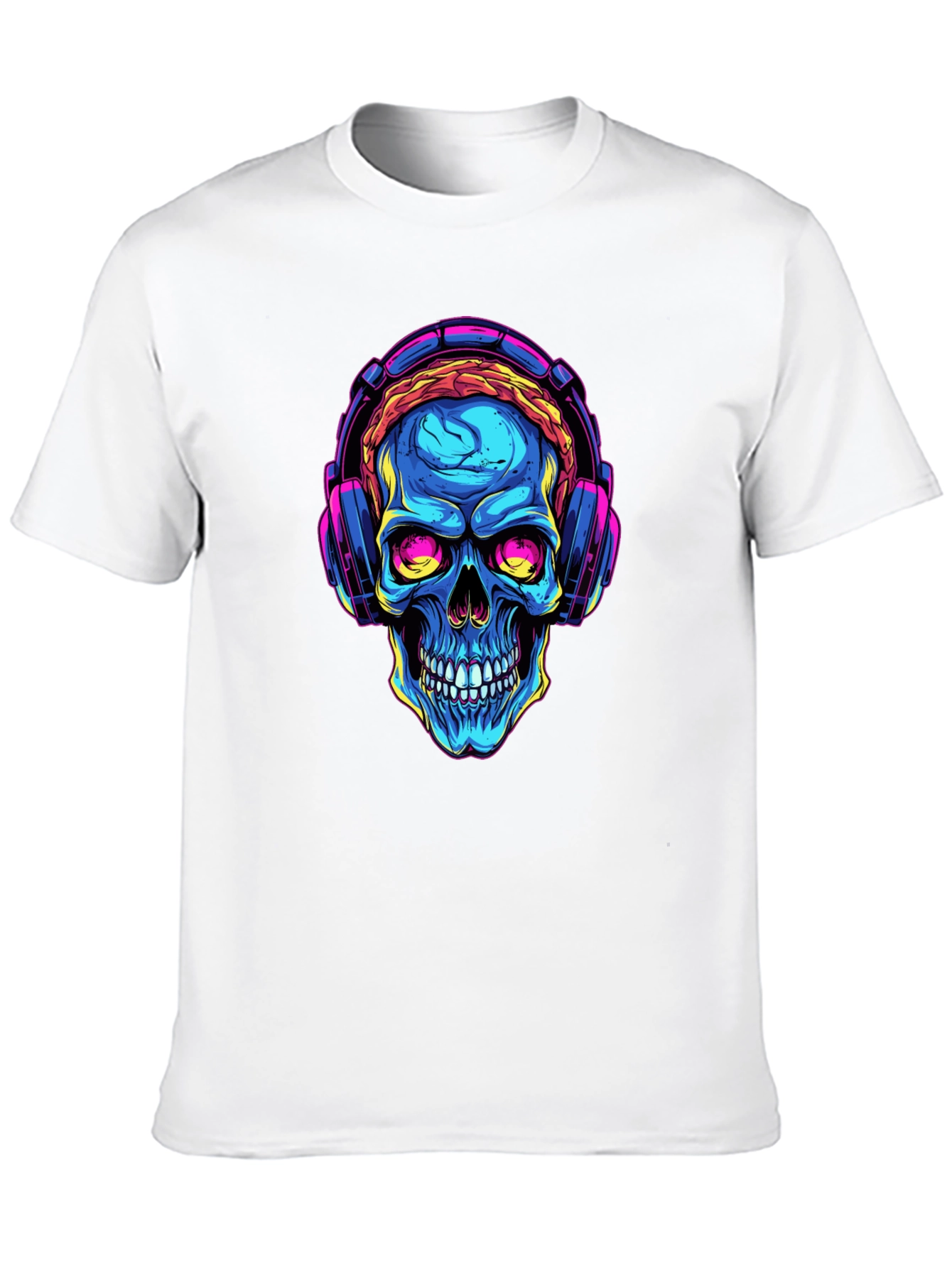 Skull with Headphones Graphic Tee