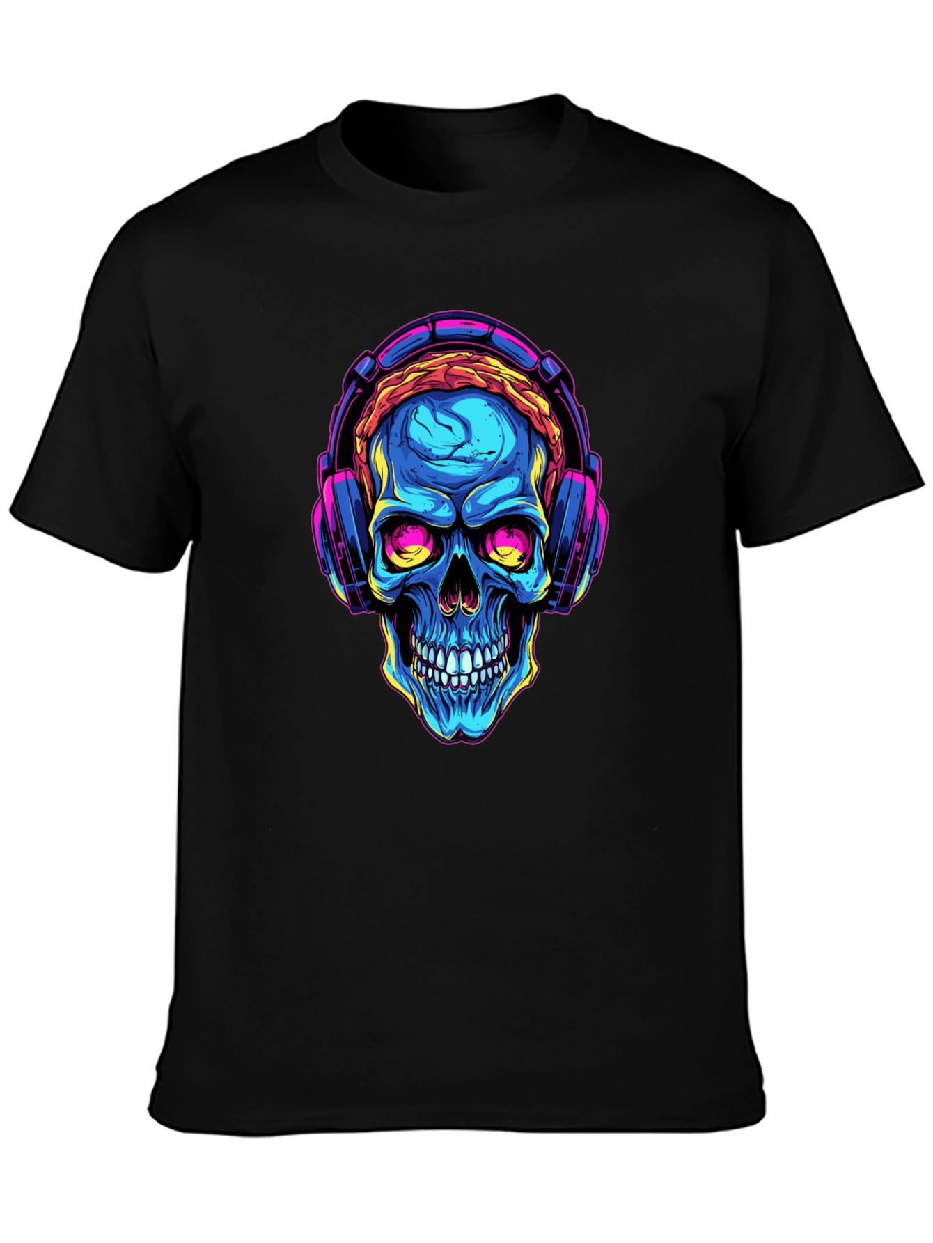 Skull with Headphones Graphic Tee