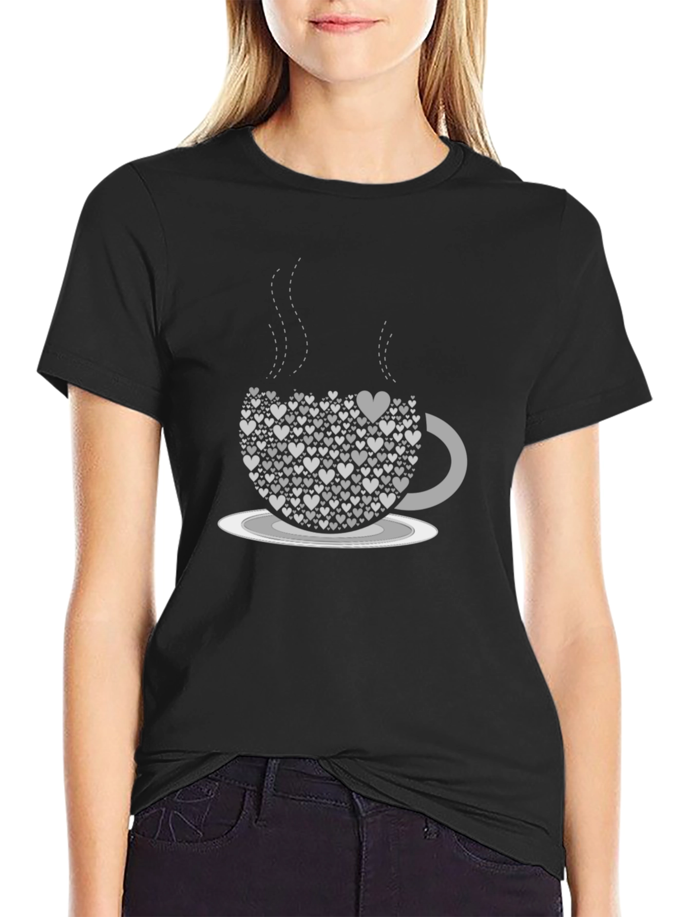 Heart Coffee Cup Tee - Love Brew