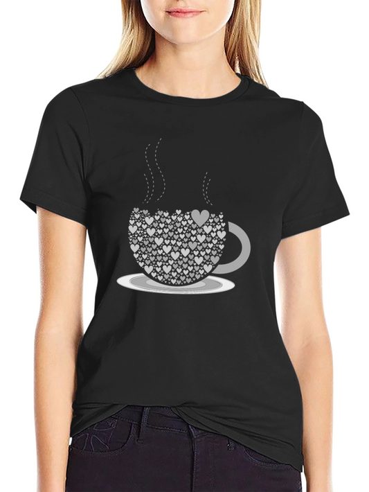 Heart Coffee Cup Tee - Love Brew