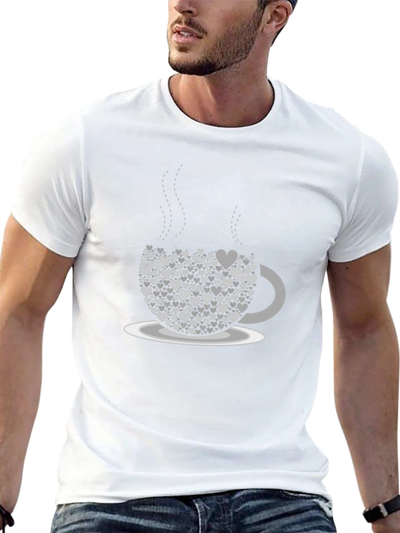 Heart Coffee Cup Tee - Love Brew