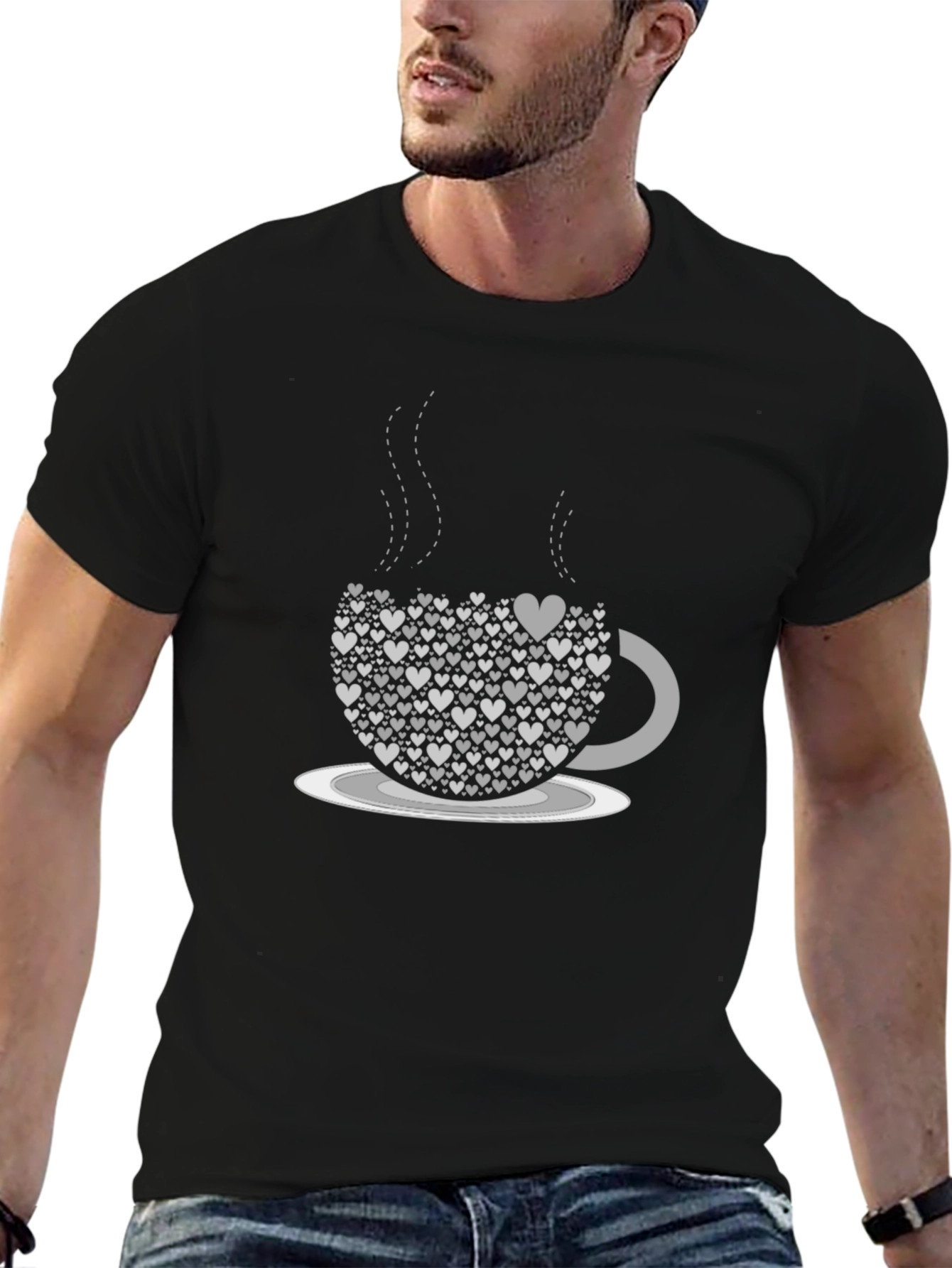 Heart Coffee Cup Tee - Love Brew