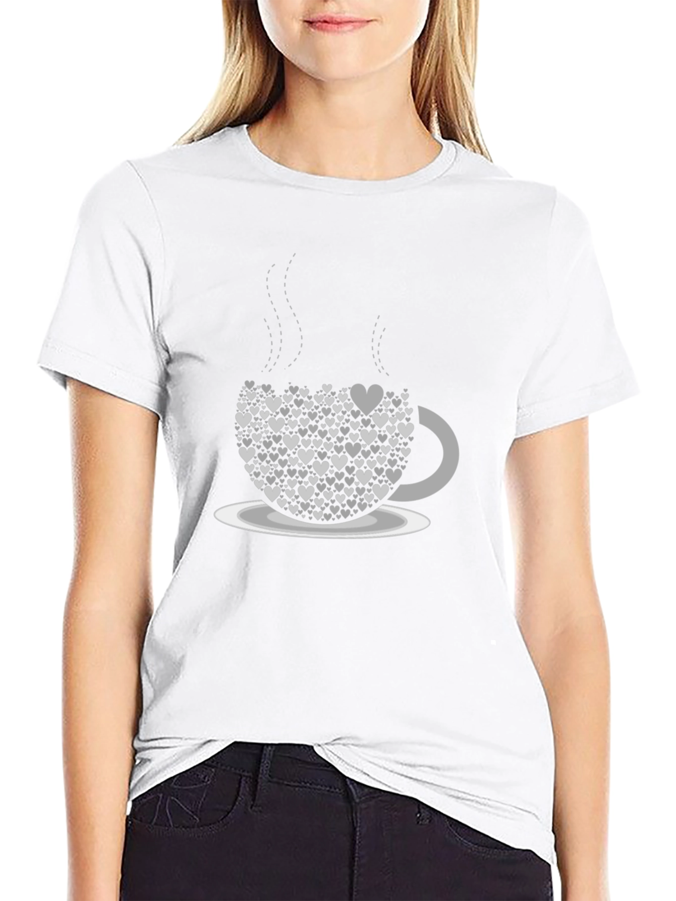 Heart Coffee Cup Tee - Love Brew