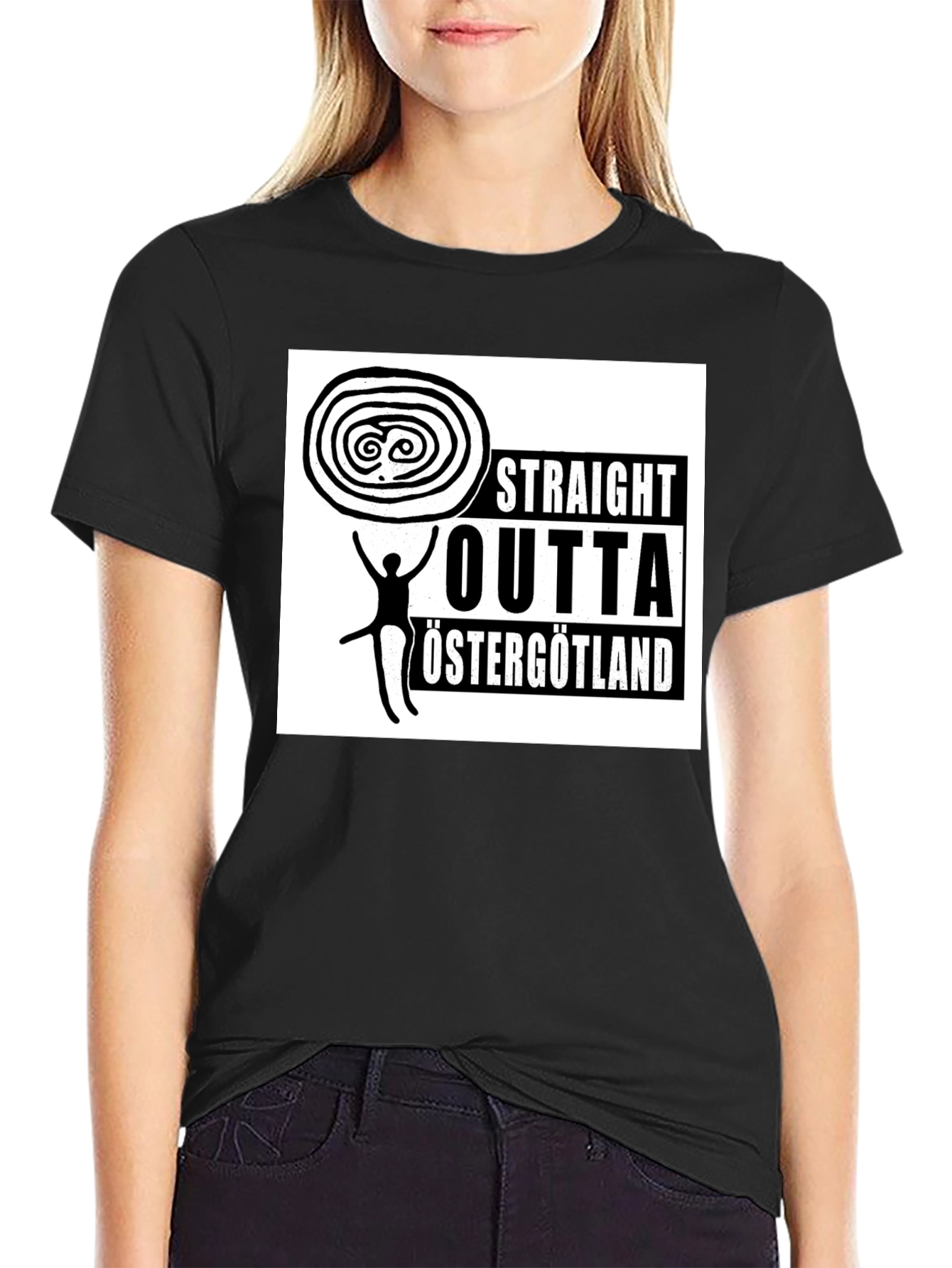 Straight Outta Östergötland Black T-Shirt