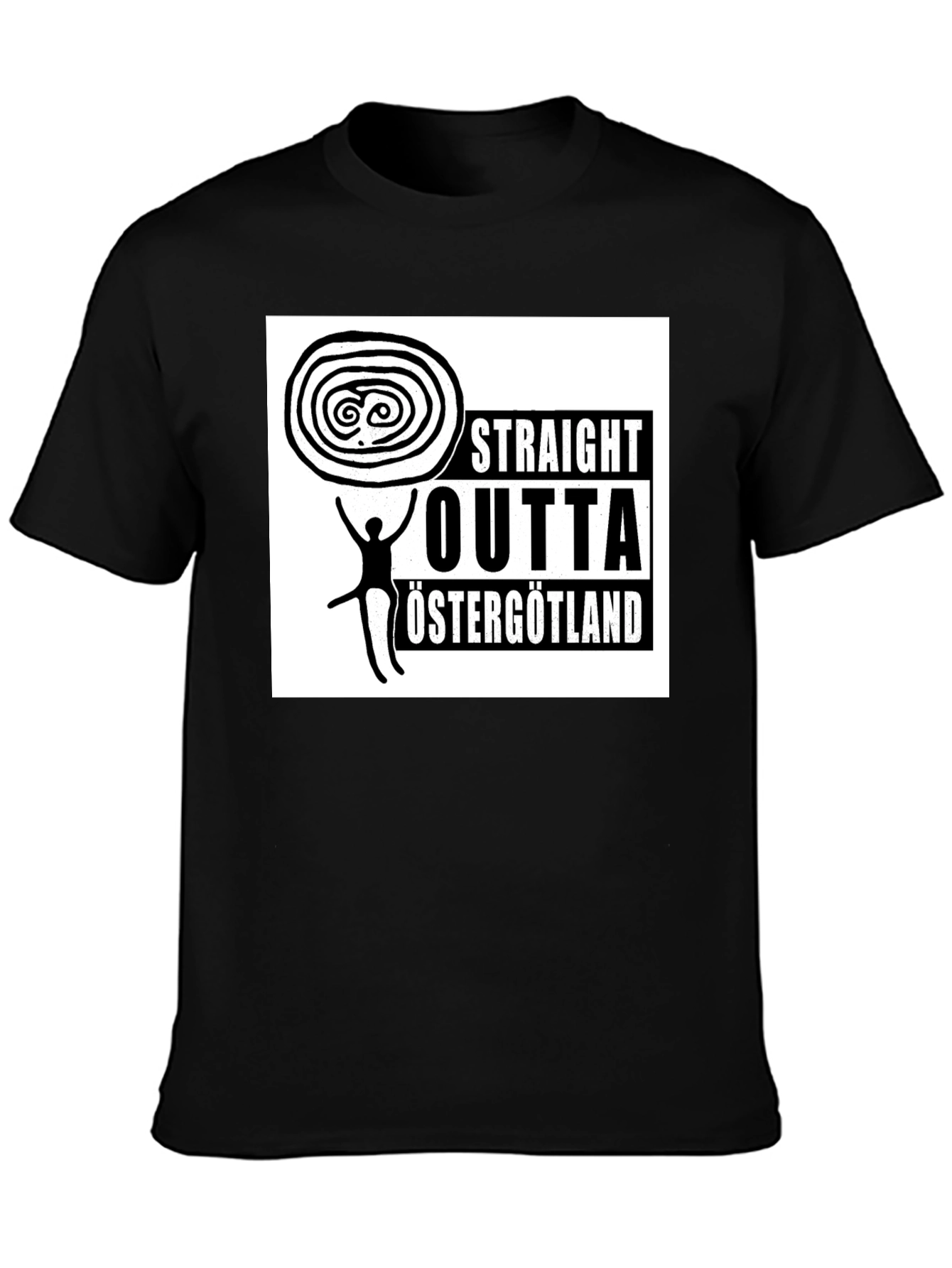 Straight Outta Östergötland Black T-Shirt