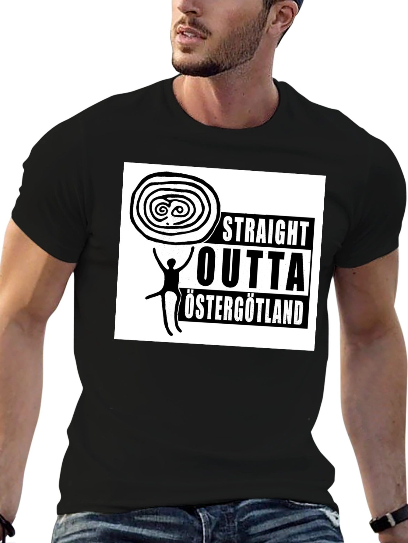 Straight Outta Östergötland Black T-Shirt
