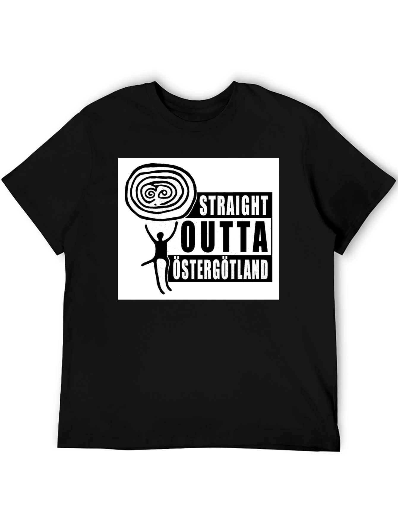 Straight Outta Östergötland Black T-Shirt