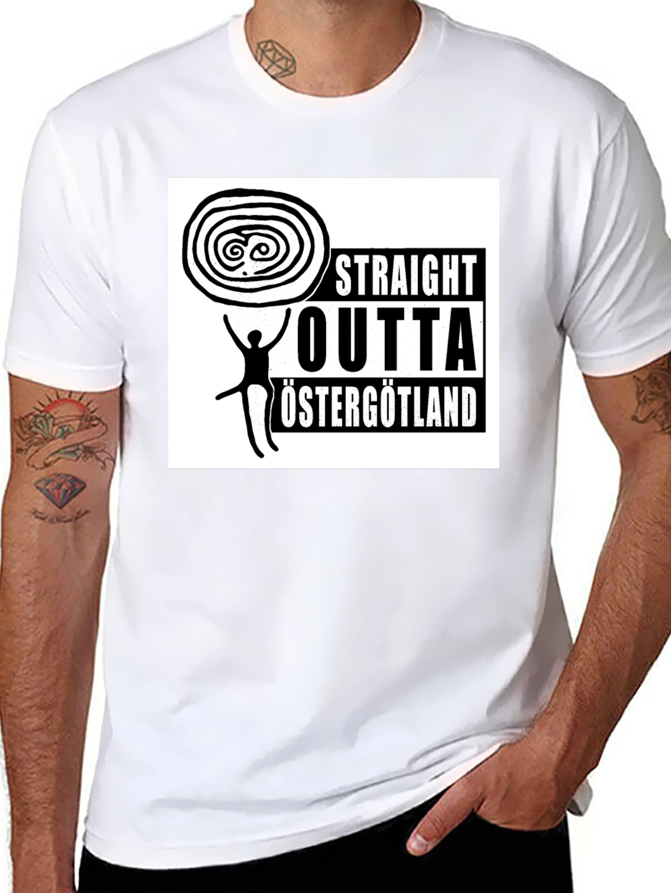 Straight Outta Östergötland Black T-Shirt