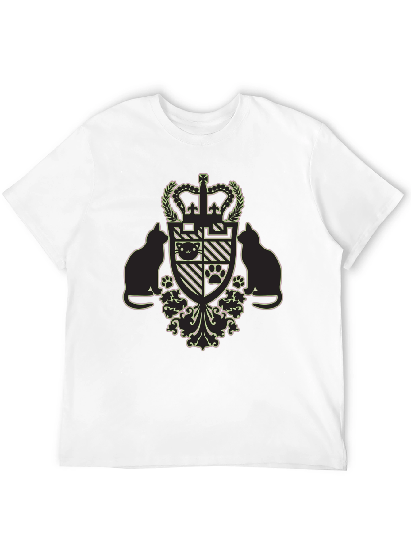 Royal Cat Crest Black T-Shirt
