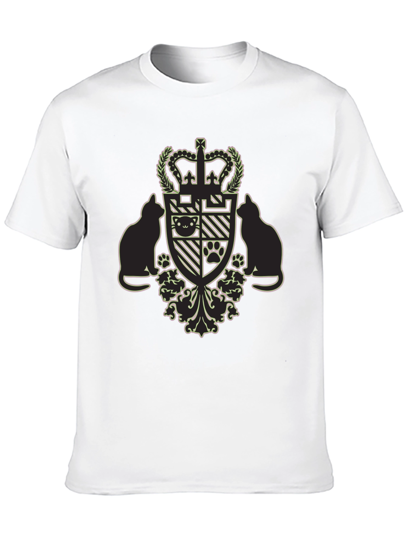 Royal Cat Crest Black T-Shirt