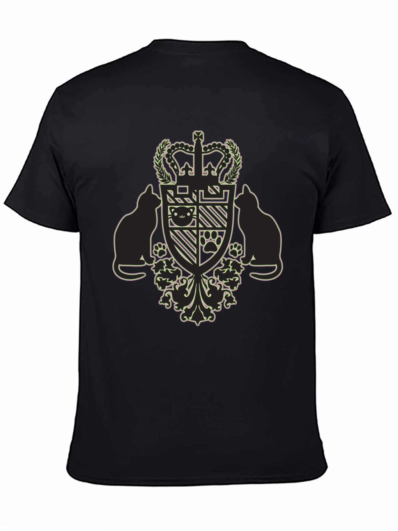 Royal Cat Crest Black T-Shirt