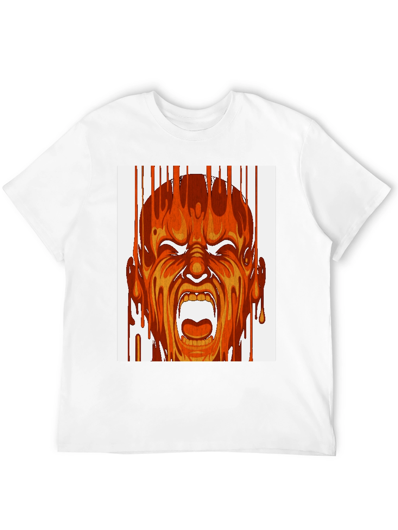 Fiery Scream Graphic Print Black T-Shirt