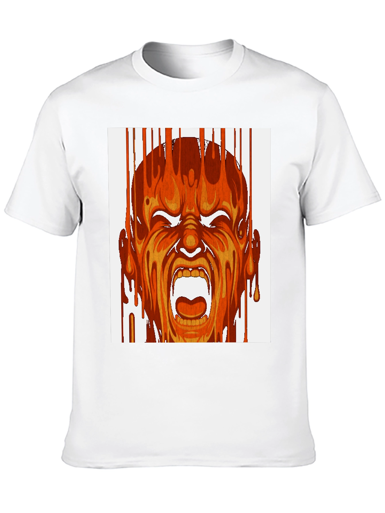 Fiery Scream Graphic Print Black T-Shirt