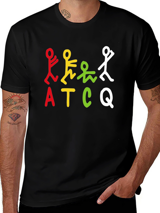ATCQ Colorful Graphic T-Shirt - Black