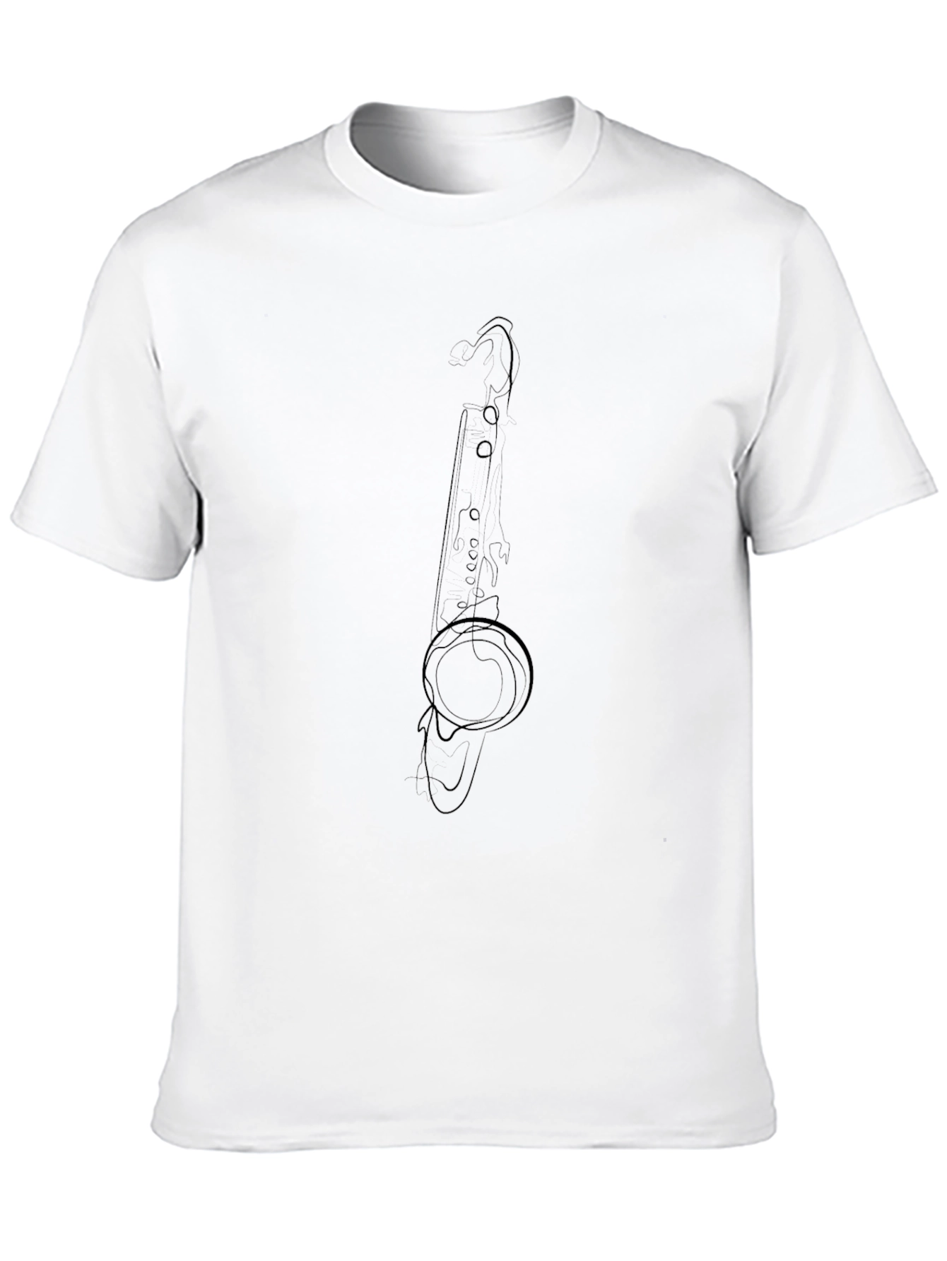 Saxophone Line Art Black T-Shirt - Musicians Tee