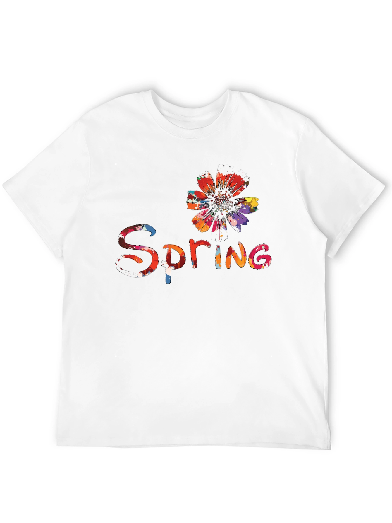 Spring Flower Graphic Tee - Black