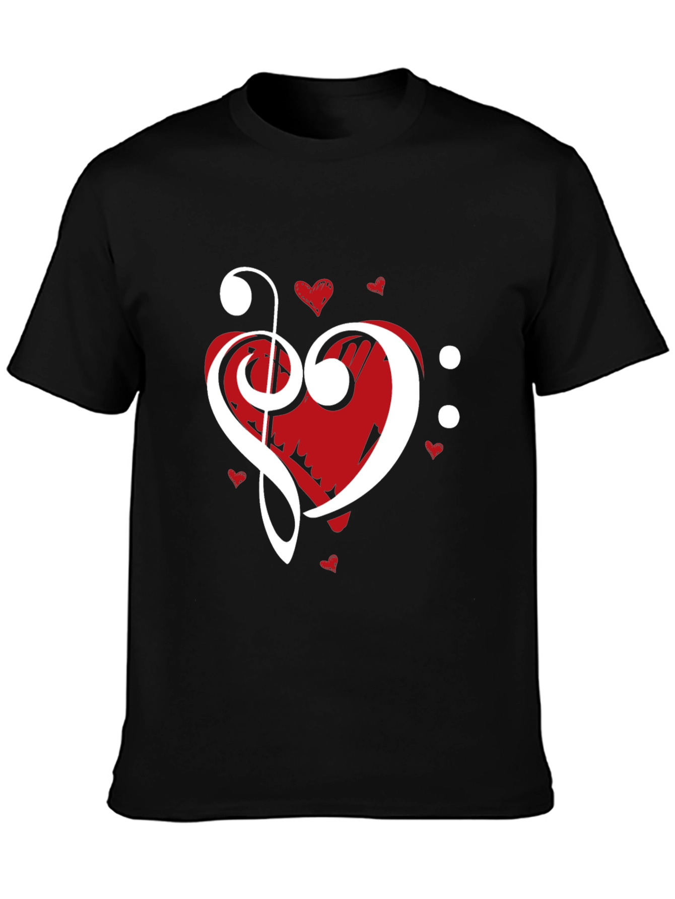 Music Heart Graphic Tee - Black