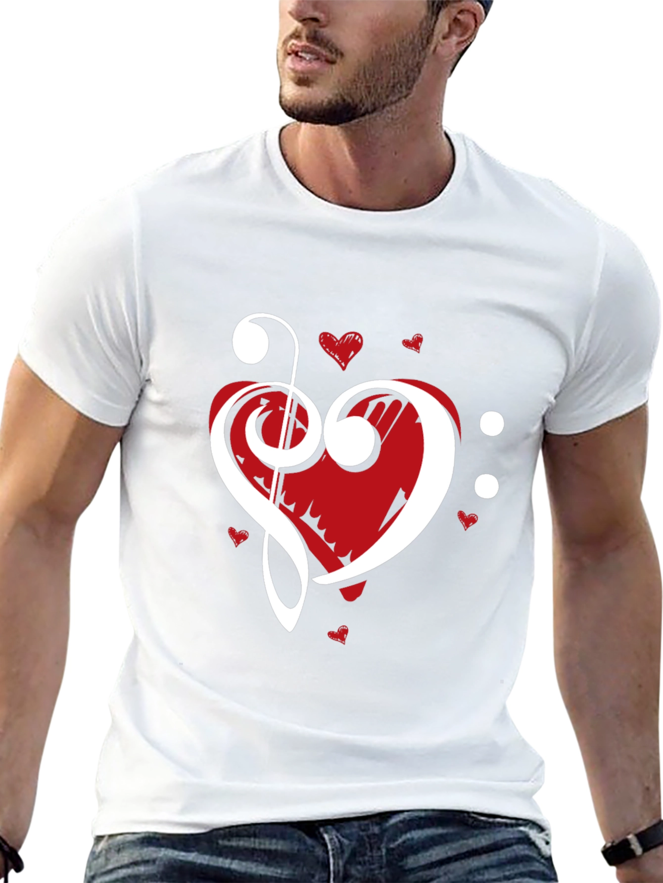 Music Heart Graphic Tee - Black