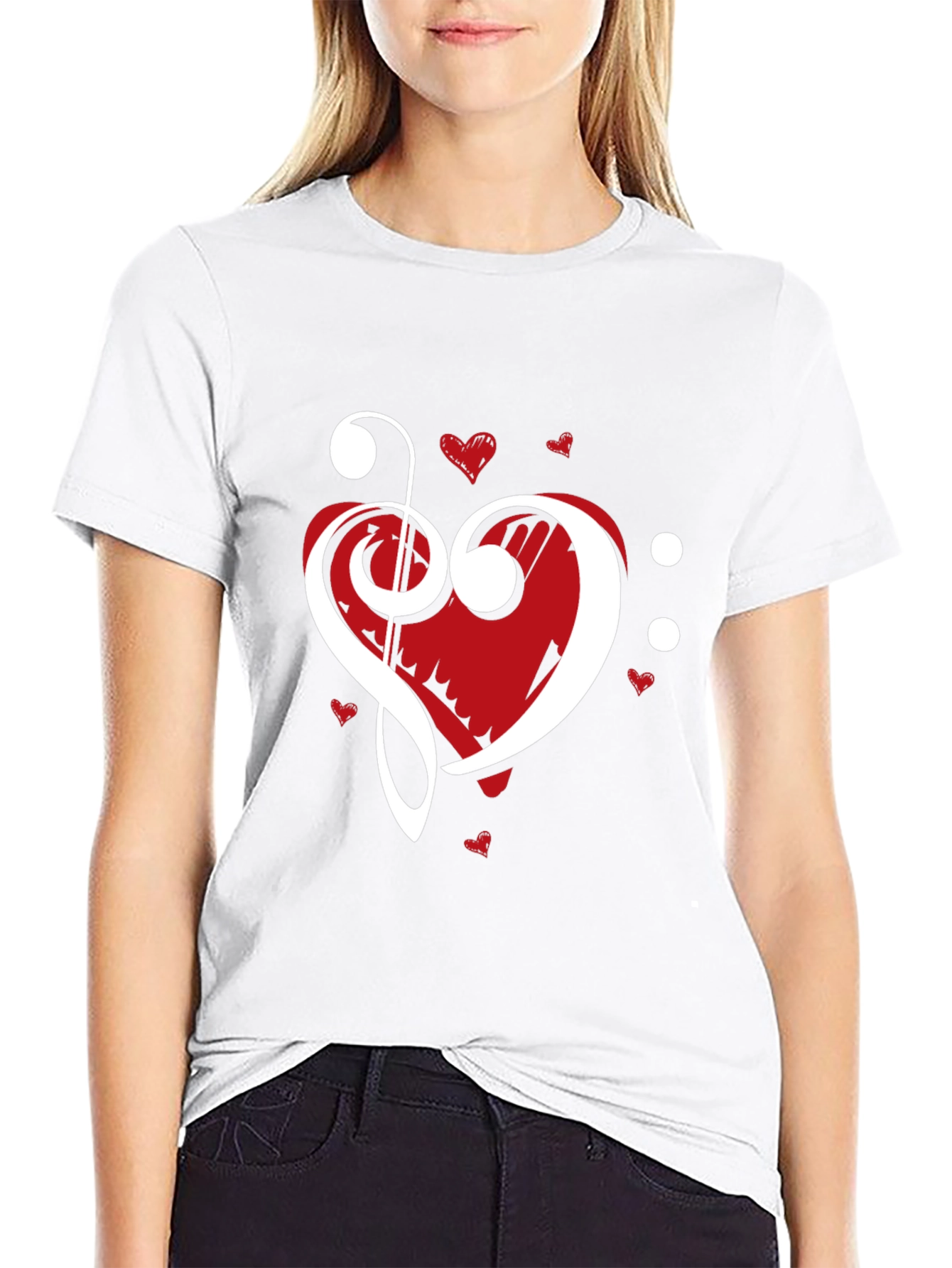 Music Heart Graphic Tee - Black