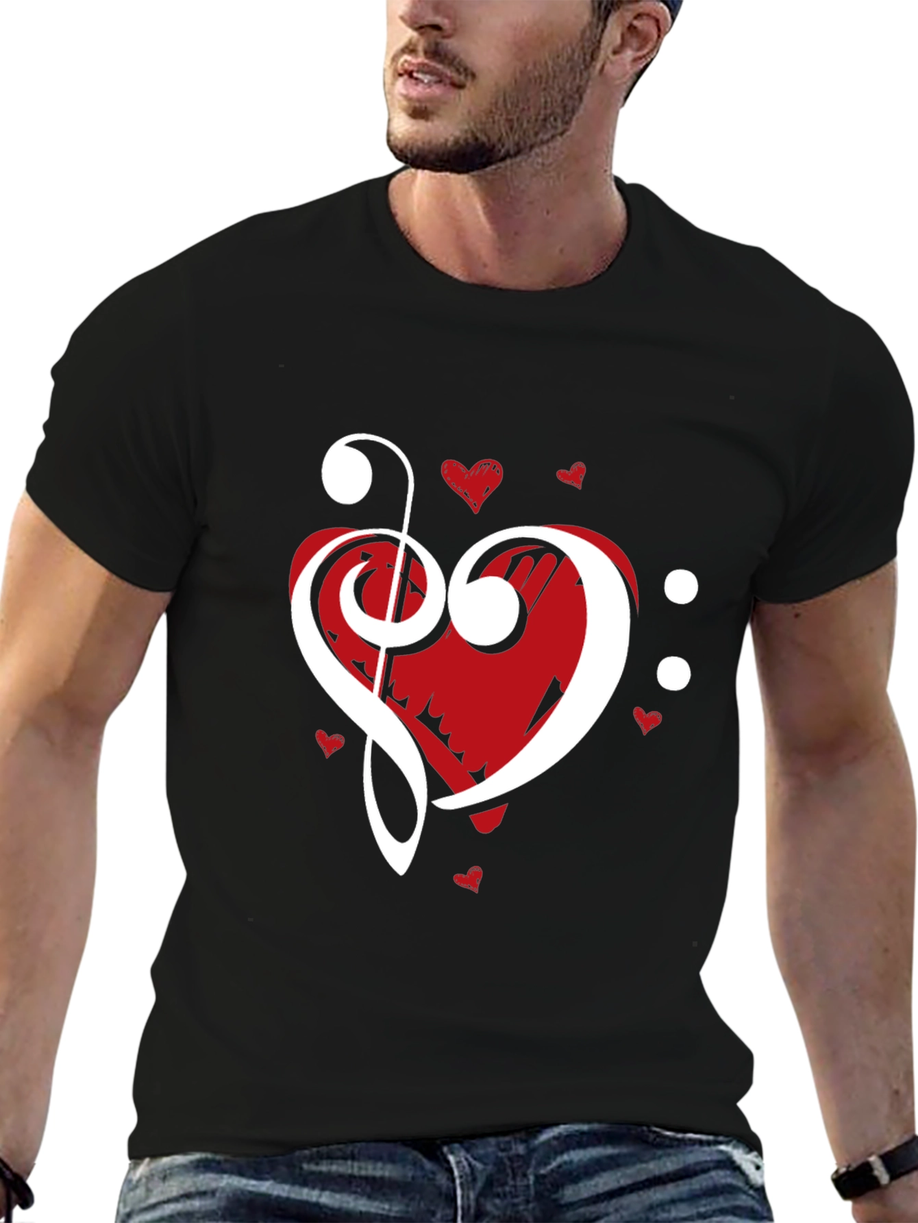 Music Heart Graphic Tee - Black