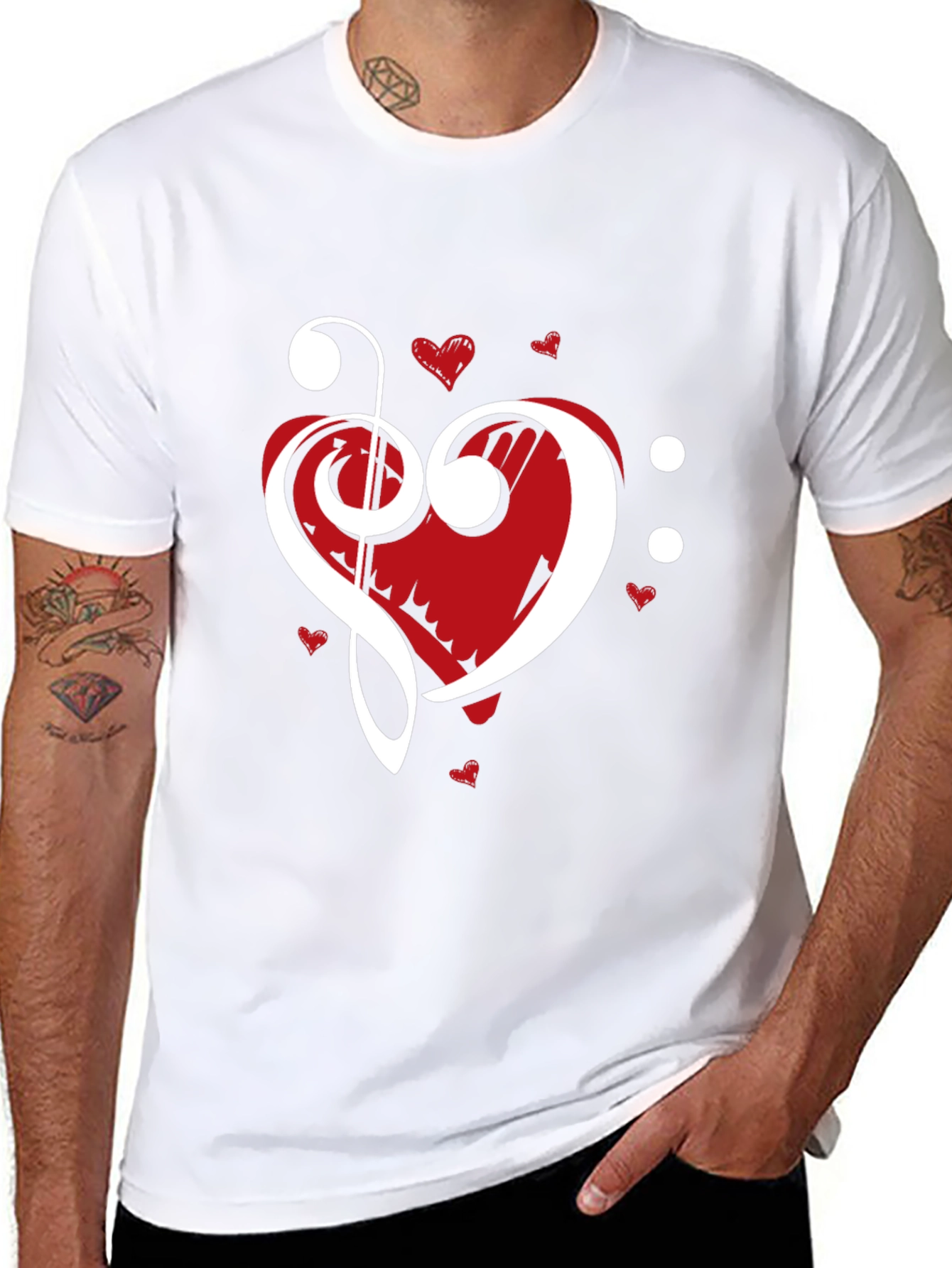 Music Heart Graphic Tee - Black