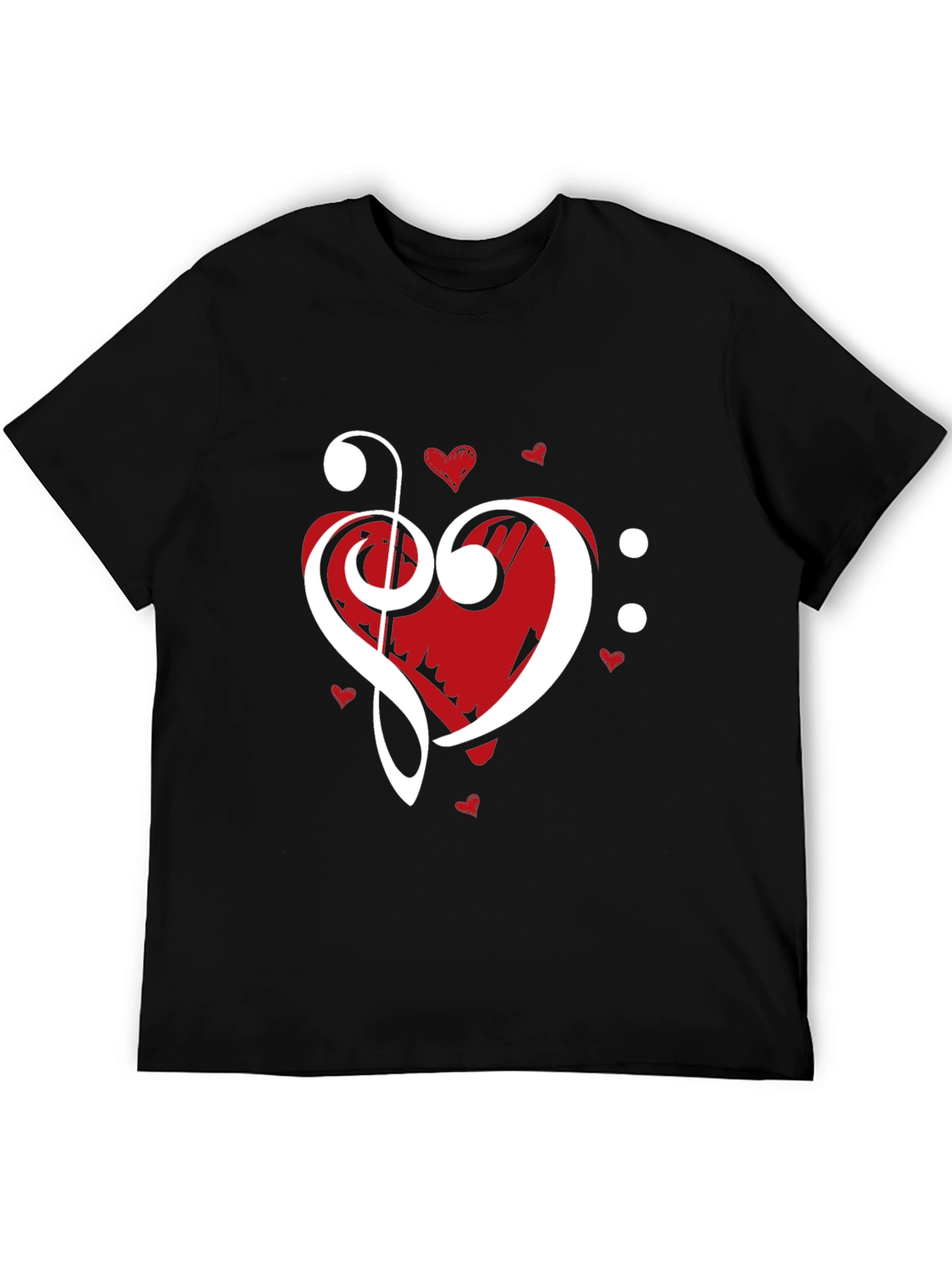 Music Heart Graphic Tee - Black