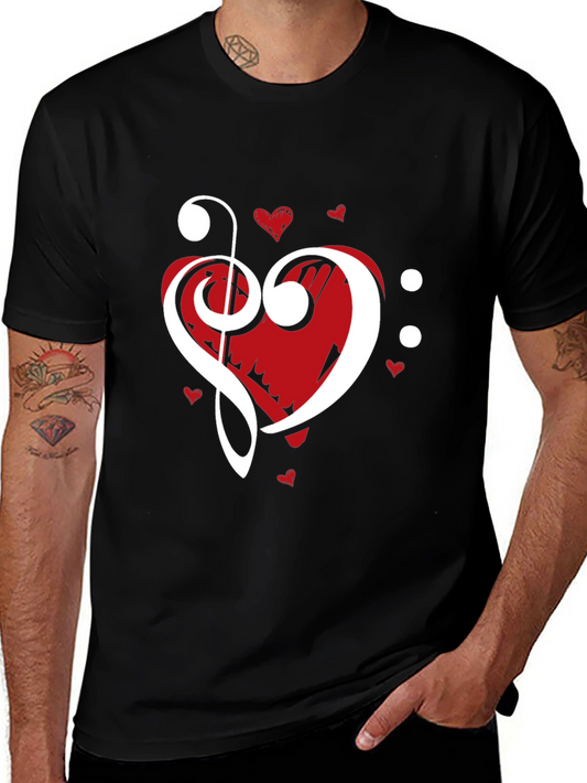 Music Heart Graphic Tee - Black