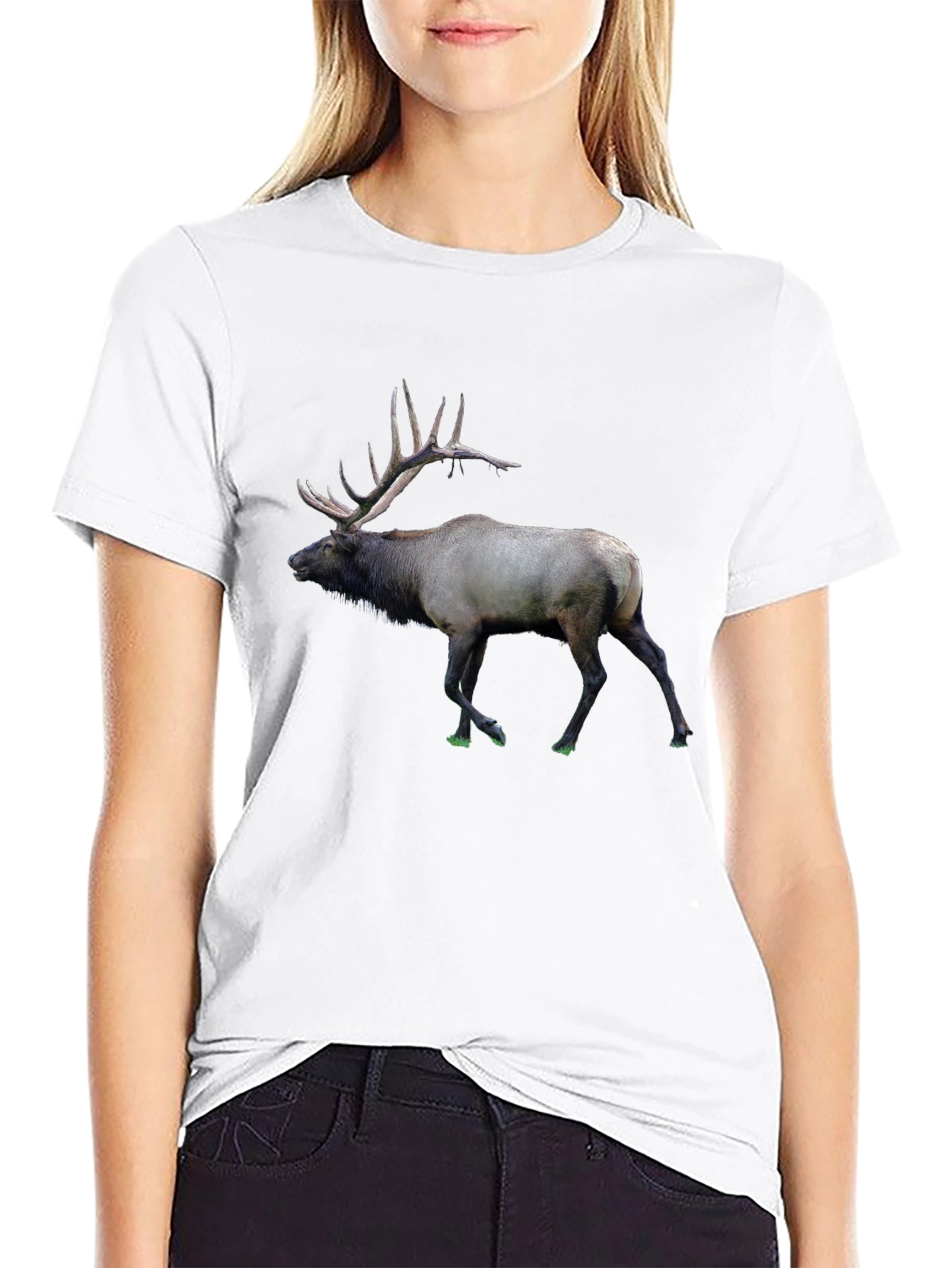 Elk Graphic Print T-Shirt