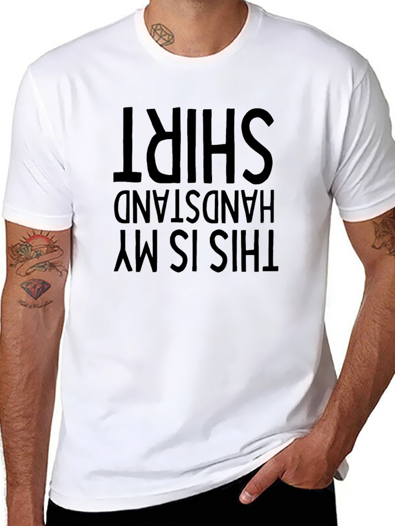 Handstand Shirt - Mens Black Graphic Tee