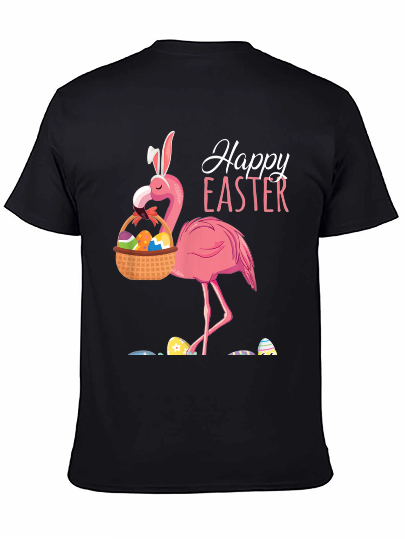 Easter Flamingo T-Shirt - Black