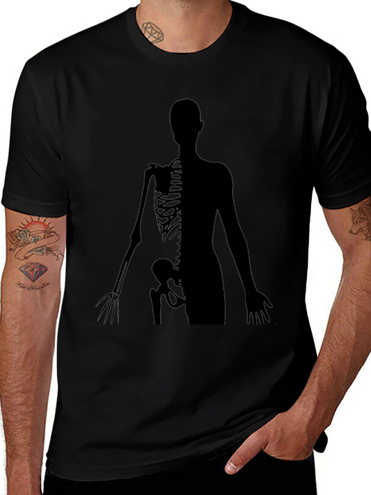 Anatomy Skeleton Print Crew Neck T-Shirt