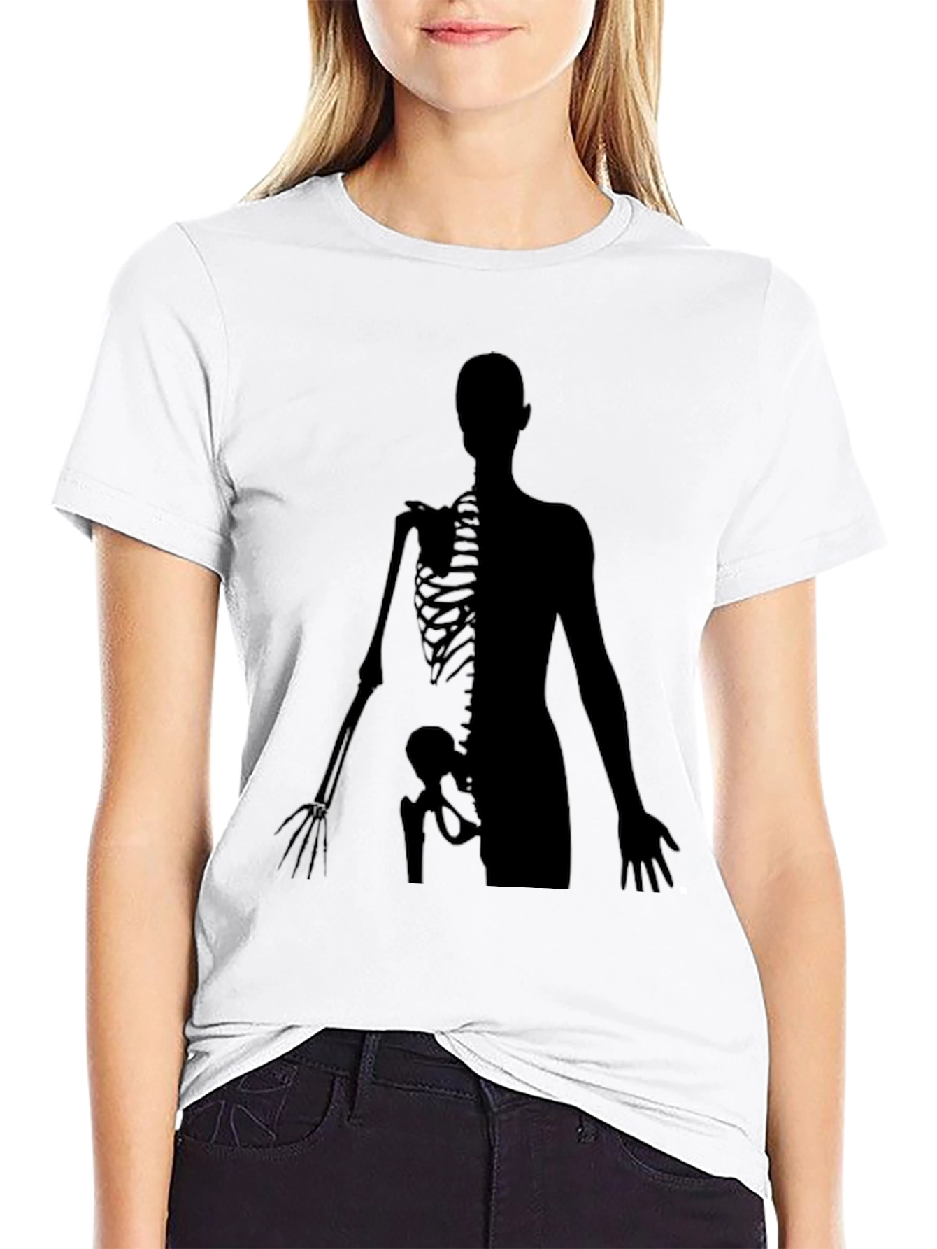 Anatomy Skeleton Print Crew Neck T-Shirt