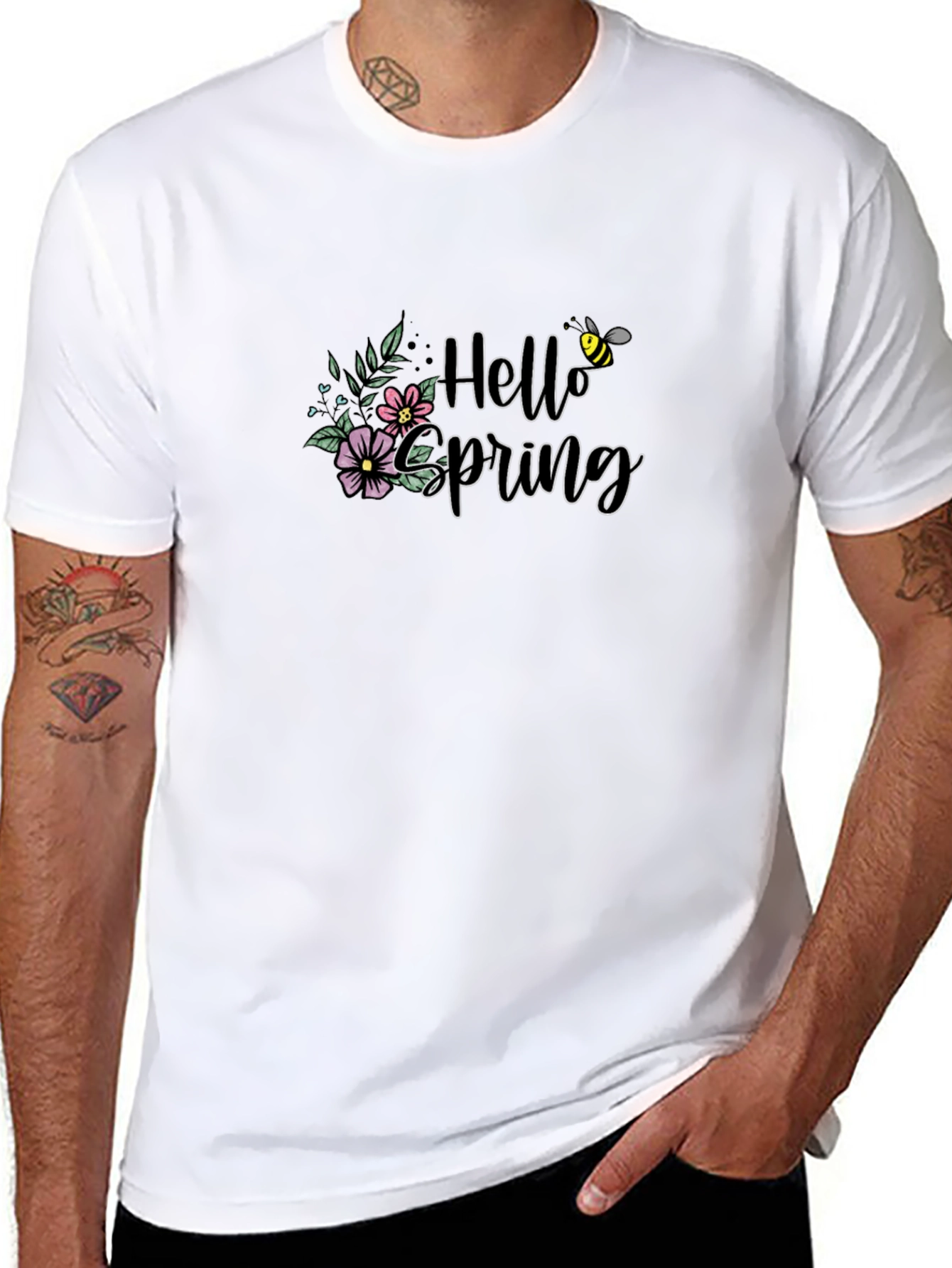 Hello Spring Floral Graphic T-Shirt