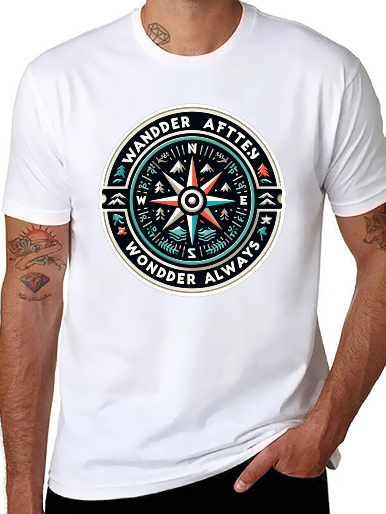 Wander Always Compass Graphic T-Shirt