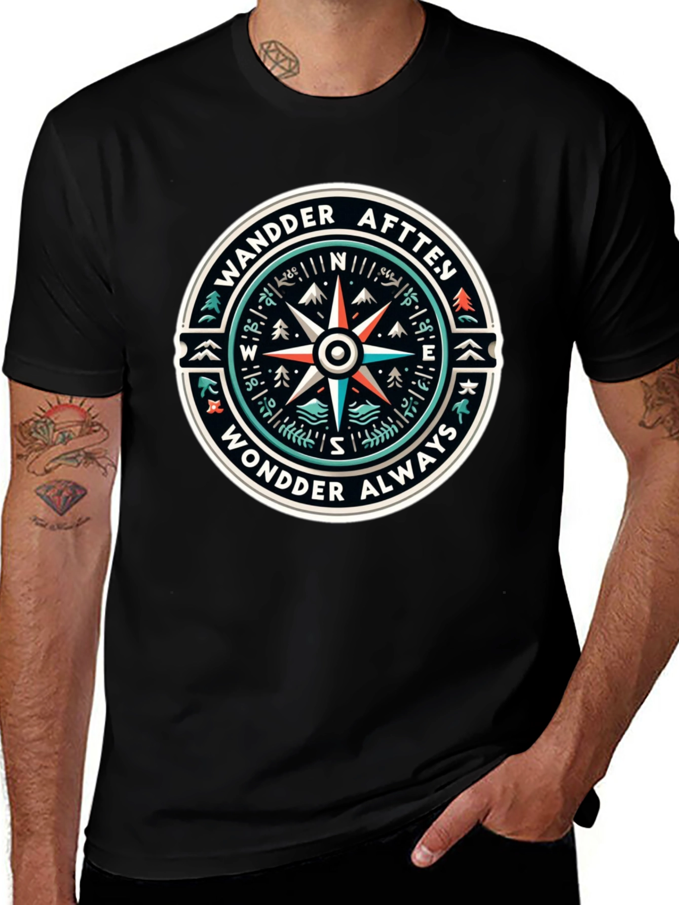 Wander Always Compass Graphic T-Shirt