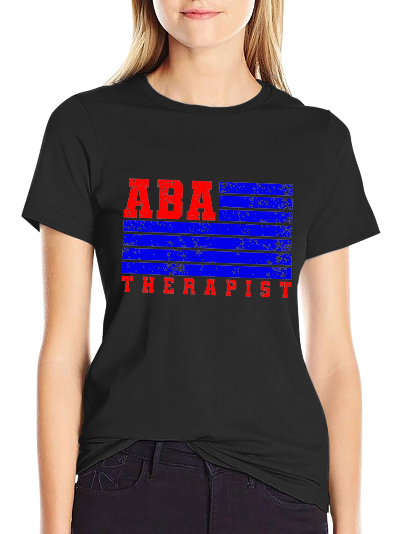 ABA Therapist Graphic Tee - Black Cotton Blend Shirt