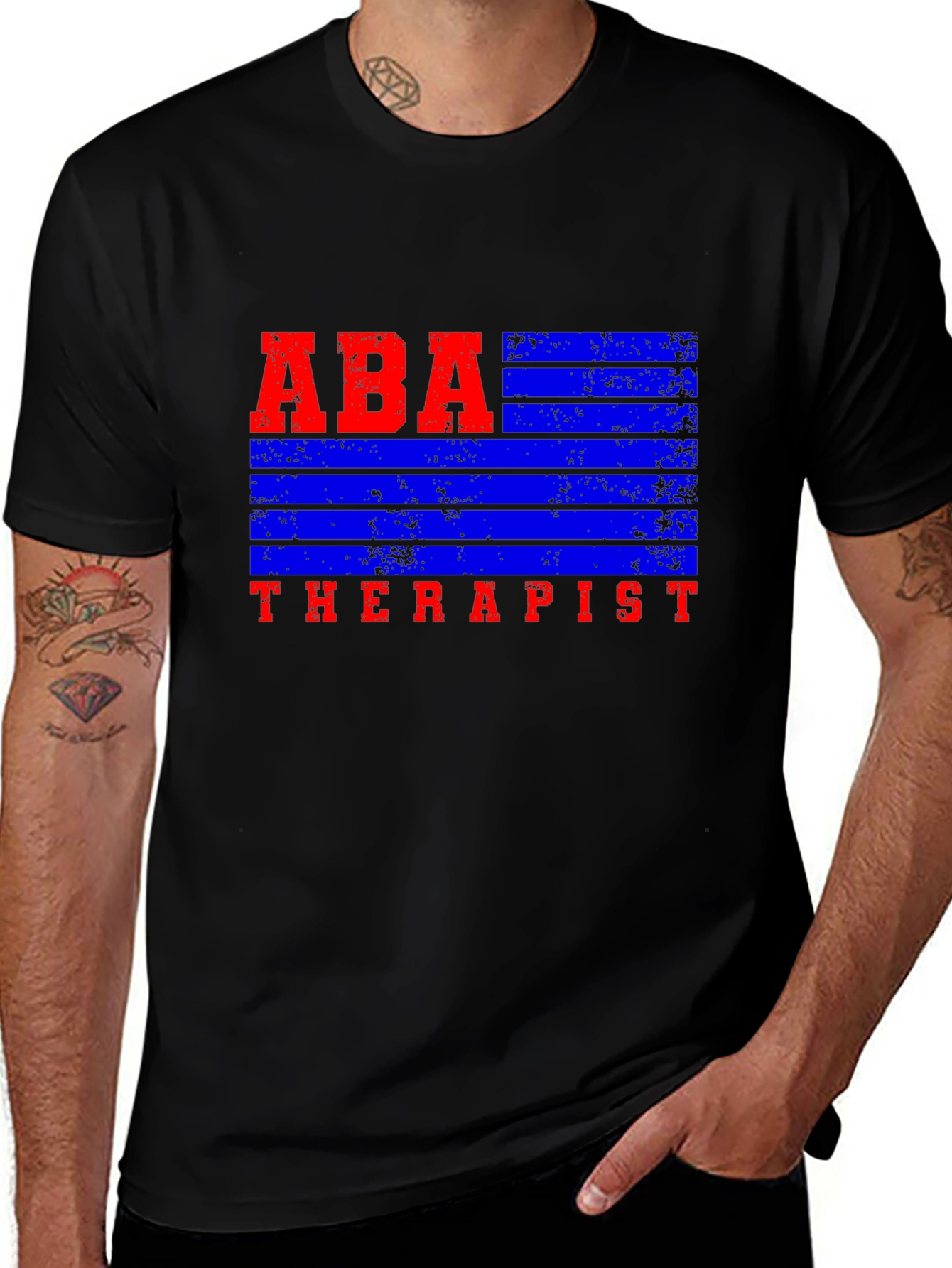 ABA Therapist Graphic Tee - Black Cotton Blend Shirt