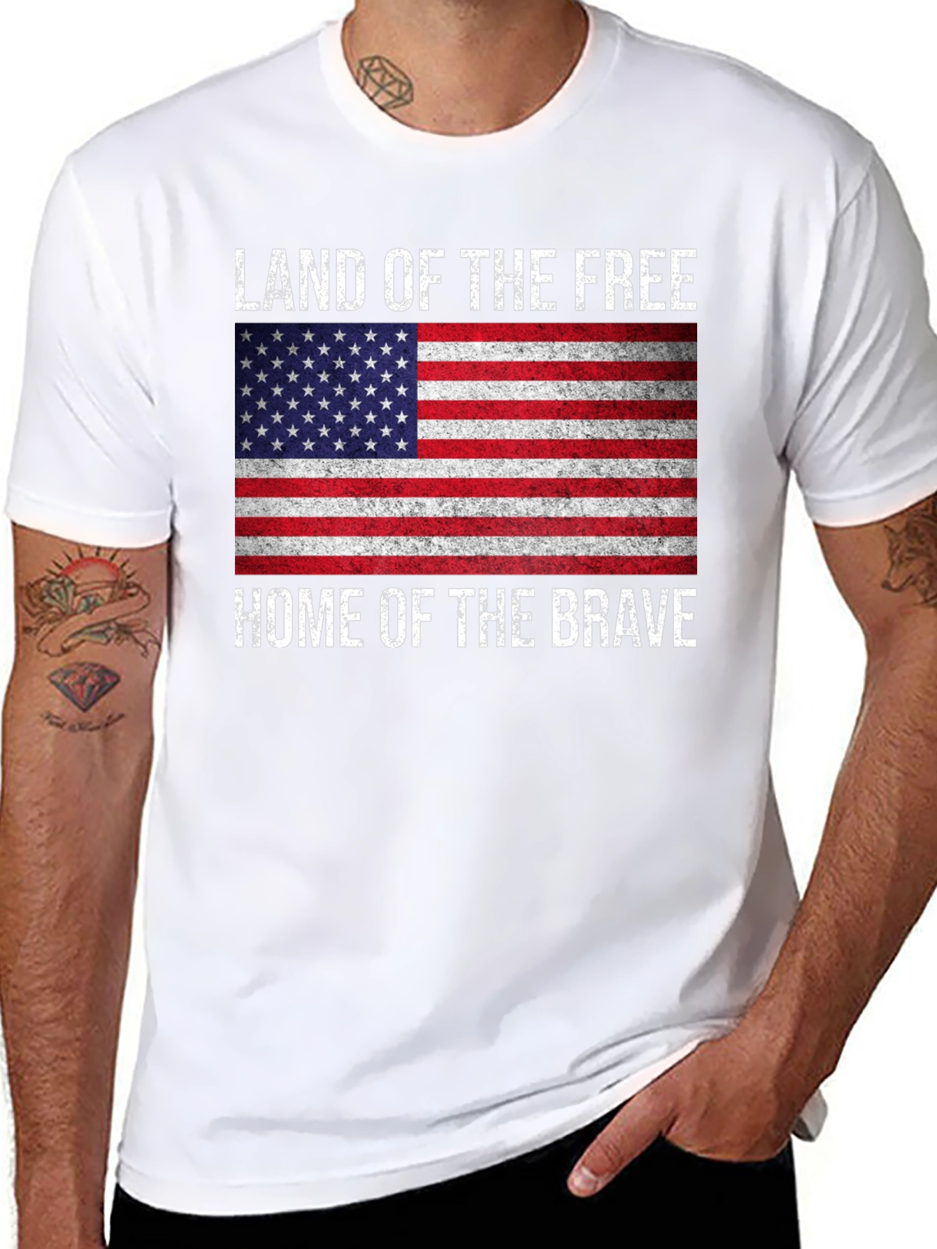 Land of the Free American Flag Patriotic T-Shirt