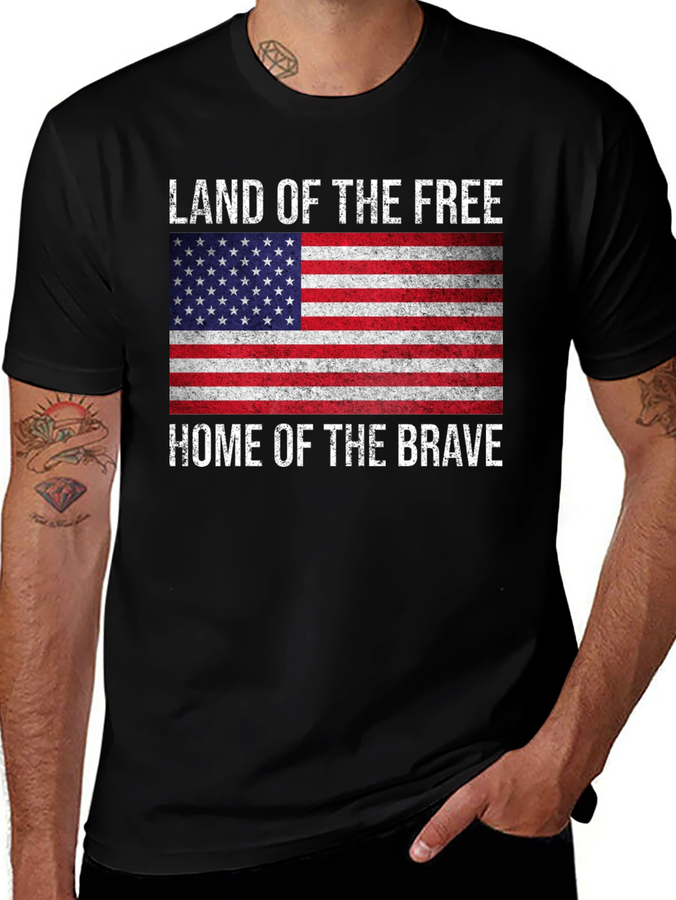 Land of the Free American Flag Patriotic T-Shirt