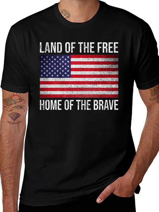 Land of the Free American Flag Patriotic T-Shirt