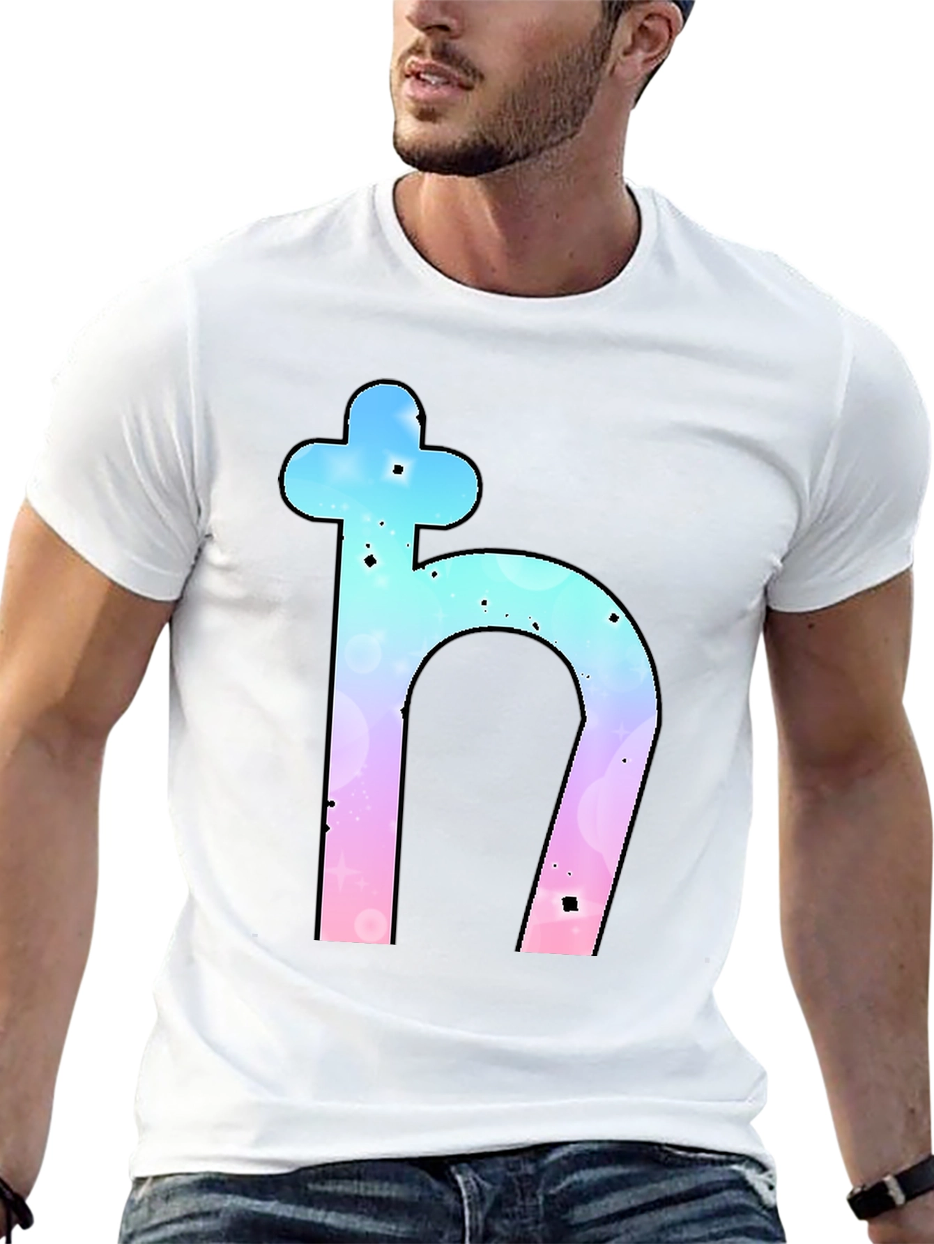 Saturn Symbol Graphic Tee - Trendy Black T-Shirt