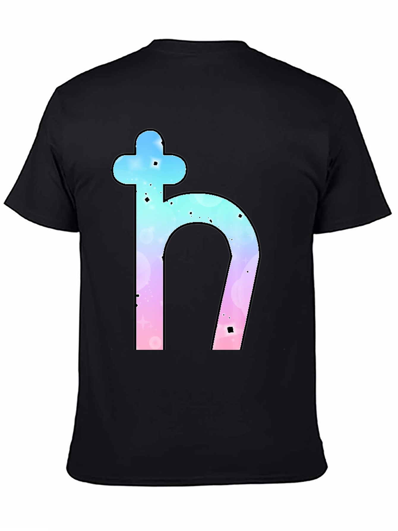 Saturn Symbol Graphic Tee - Trendy Black T-Shirt