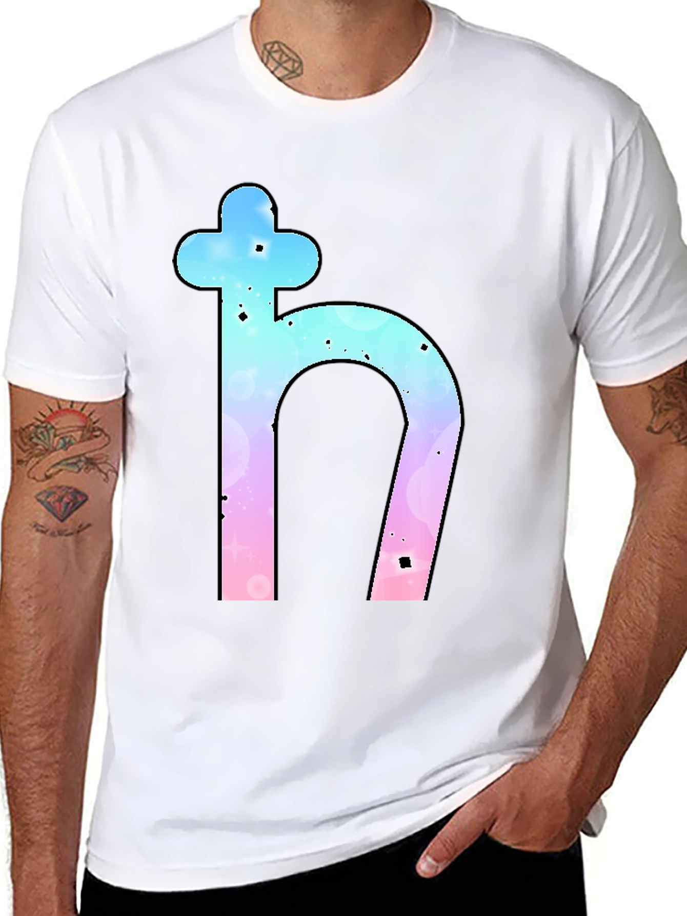 Saturn Symbol Graphic Tee - Trendy Black T-Shirt