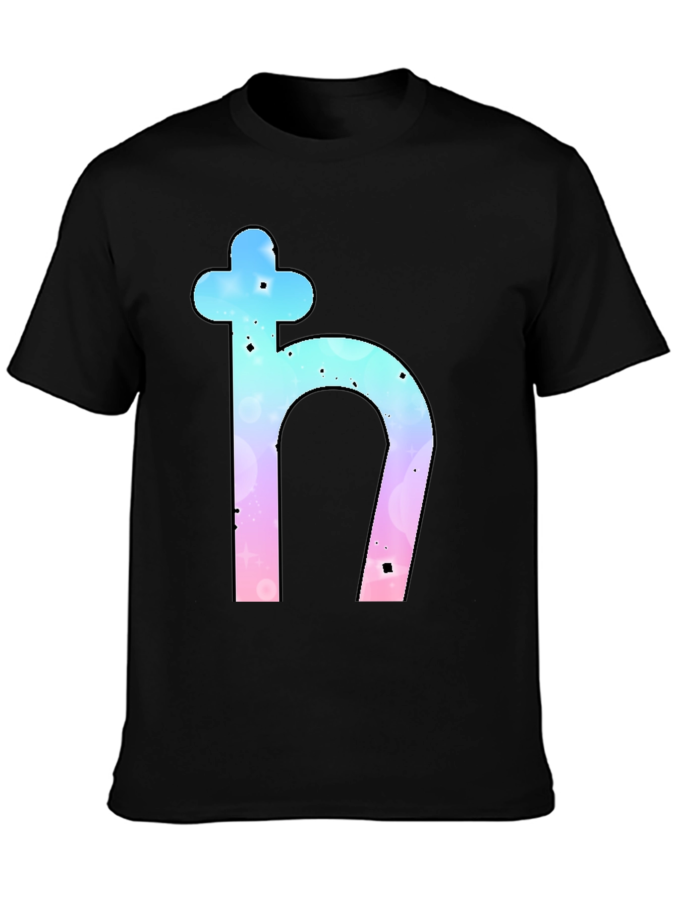 Saturn Symbol Graphic Tee - Trendy Black T-Shirt