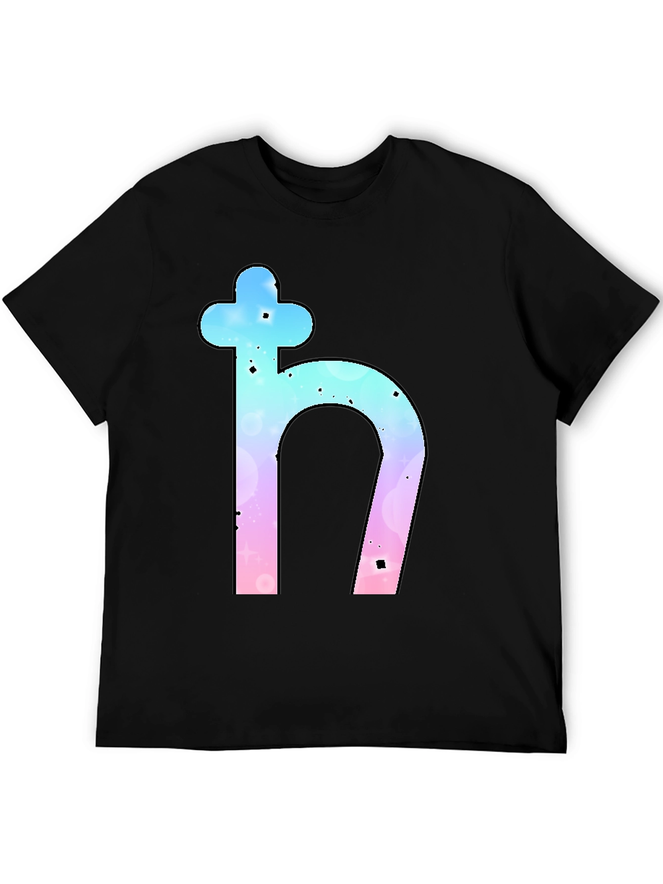 Saturn Symbol Graphic Tee - Trendy Black T-Shirt