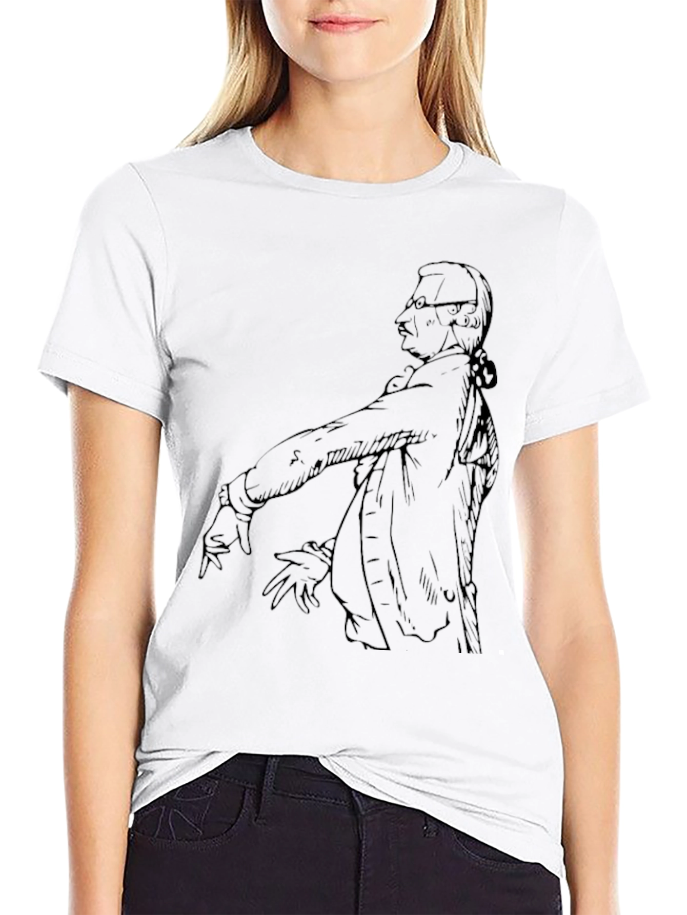 Sketch Portrait Graphic Print Tee