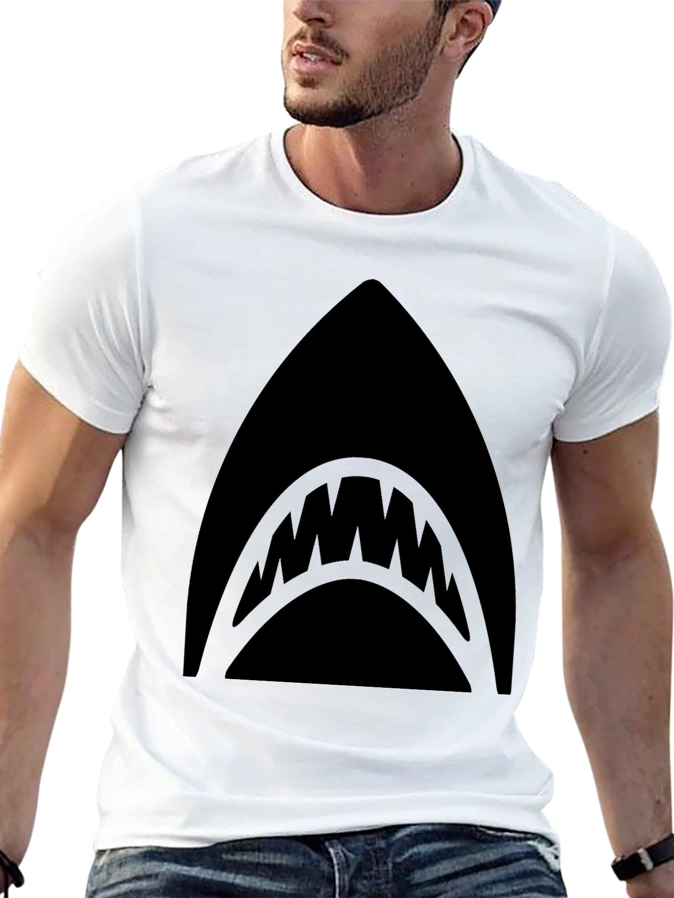 Mens Black Shark Graphic T-Shirt