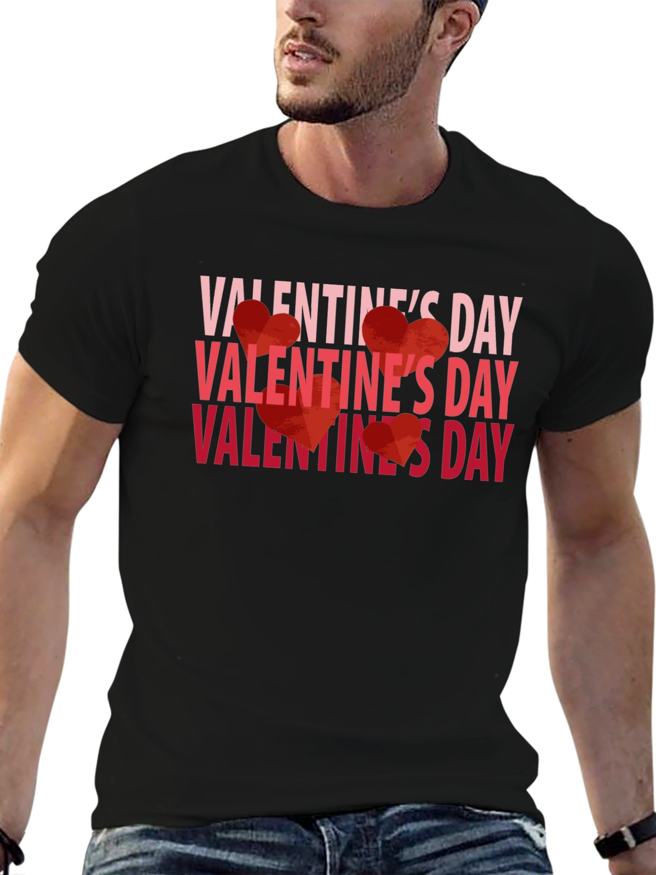 Valentines Day Graphic Tee - Black