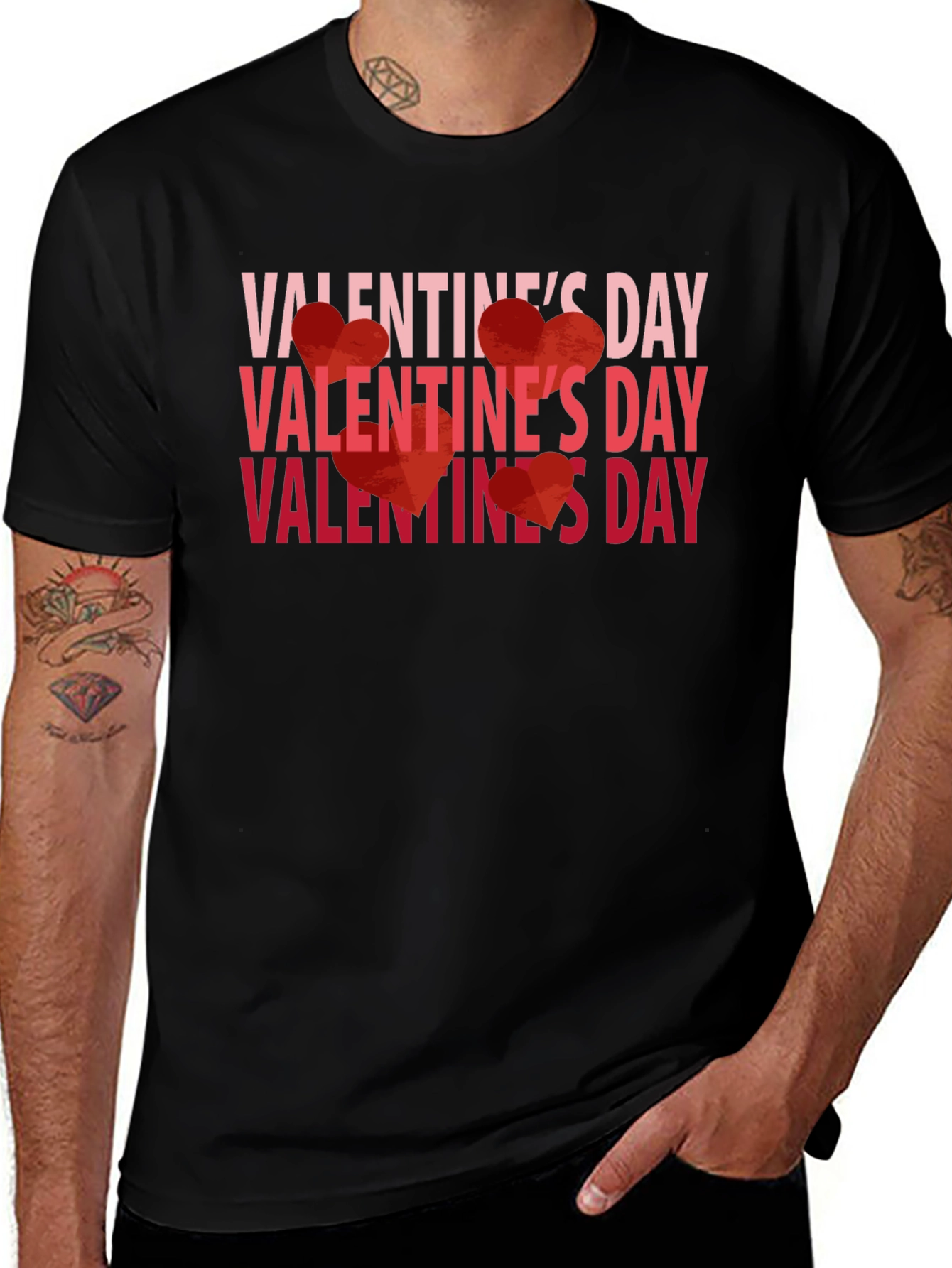 Valentines Day Graphic Tee - Black