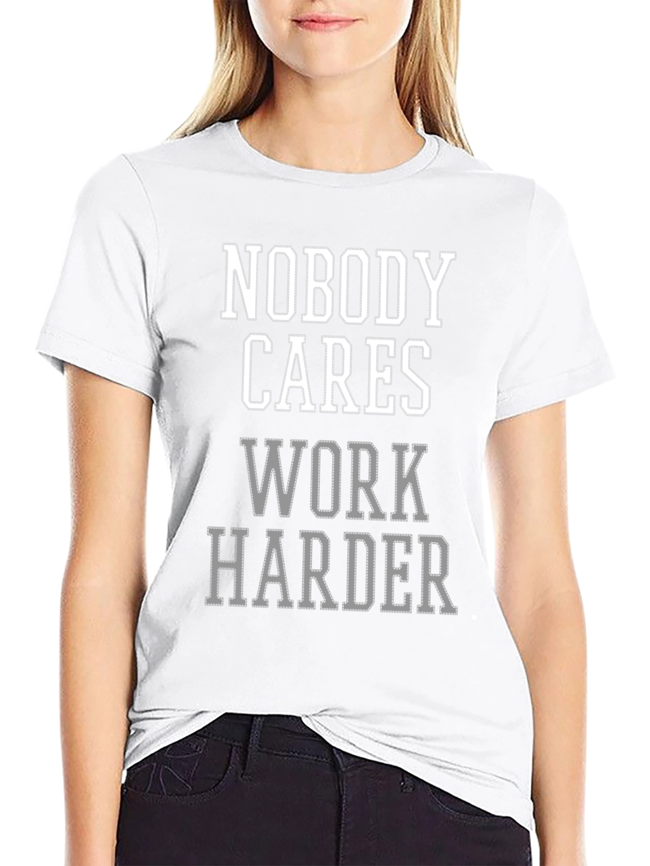 Nobody Cares Work Harder Graphic Tee - Black